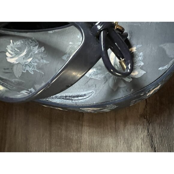 Kate Spade Blue Floral Wedge Sandals Size 9 Thong Summer Beach Party - Picture 7 of 16